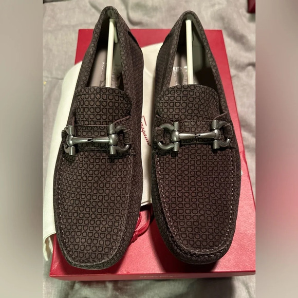 NIB Salvatore Ferragamo Gancini Bit Parigi Grey Loafers Drivers Moccasin 6.5 - Picture 3 of 9